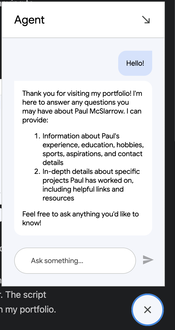 Example of my portfolio agent